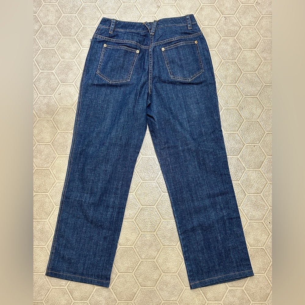 Women’s 8 St. John Silk Embroidered Embellished Premium Denim Blue Jeans